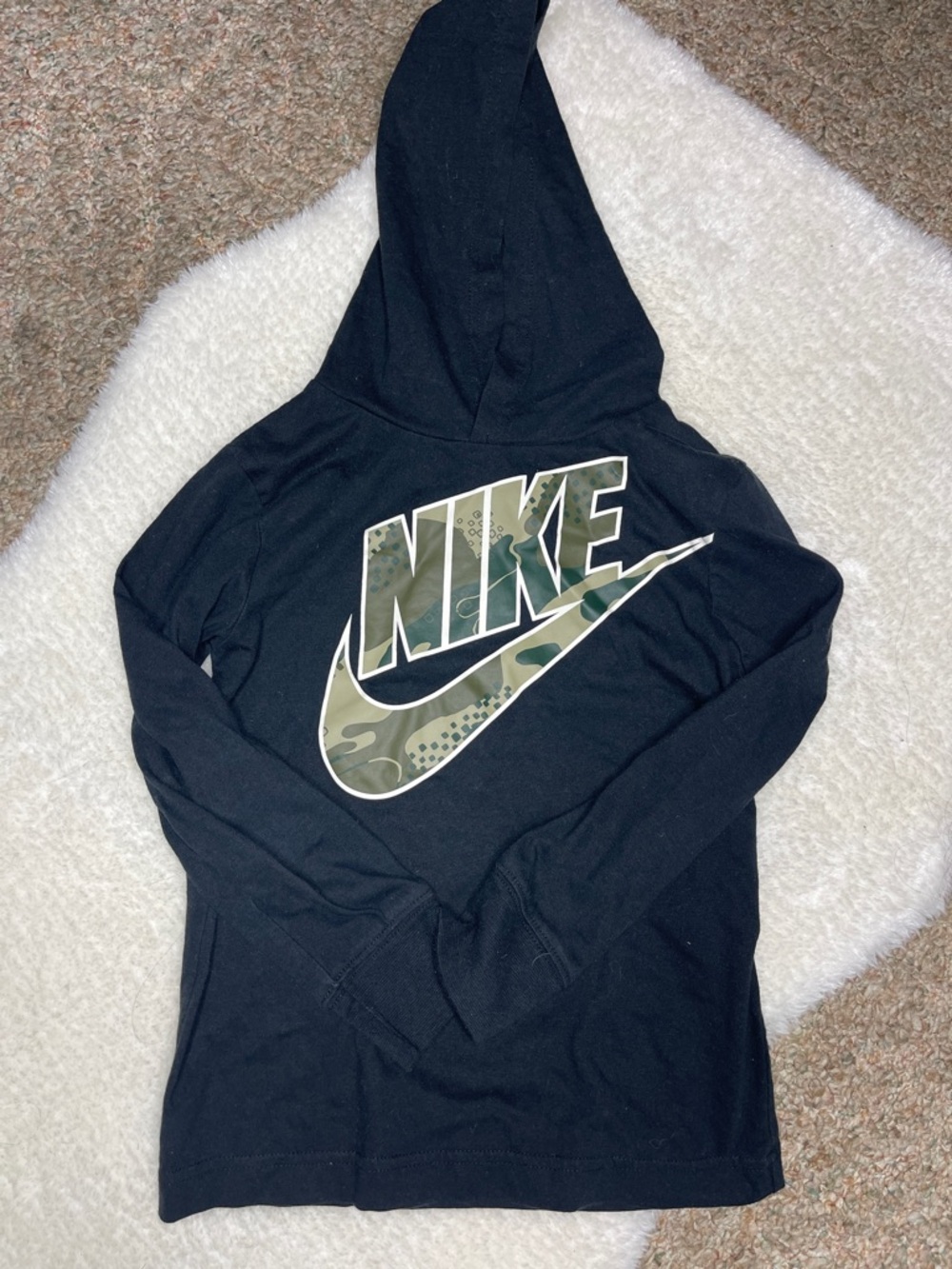 Nike Black Long Sleeve (with hood) with Camo Logo
